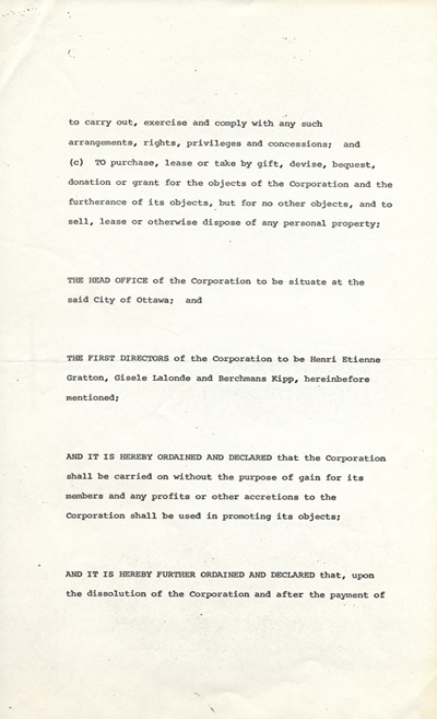 Lettres patentes du Centre franco-ontarien de ressources p&eacute;dagogiques