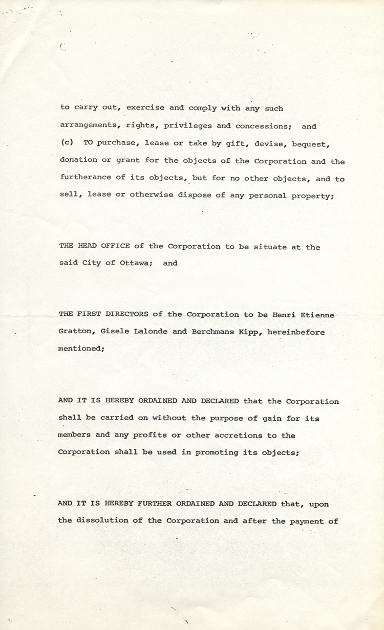 Lettres patentes du Centre franco-ontarien de ressources p&eacute;dagogiques