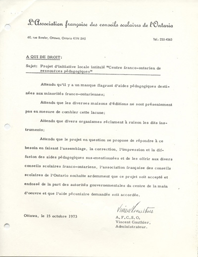 Lettre de soutien de Vincent Gauthier