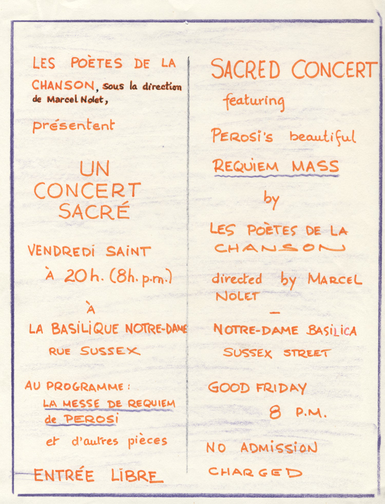 concert sacr&eacute; &agrave; l'occasion du Vendredi saint