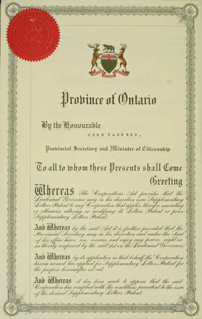 Lettres patentes additionnelles du club Richelieu Ottawa-Hull, 1965