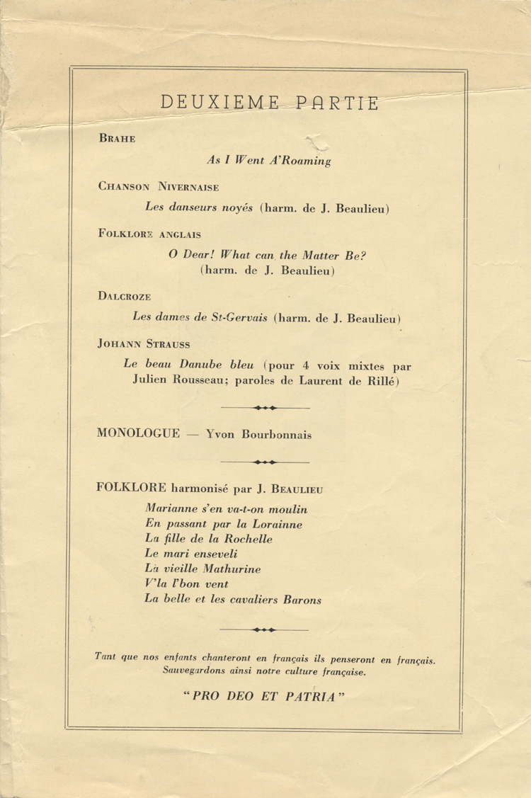 Programme du spectacle du 10e anniversaire