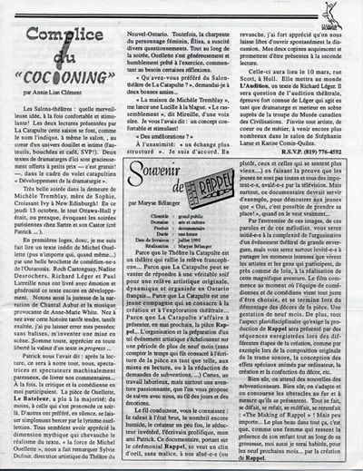 Premier num&eacute;ro du bulletin de liaison Le Catalyseur  (1995)