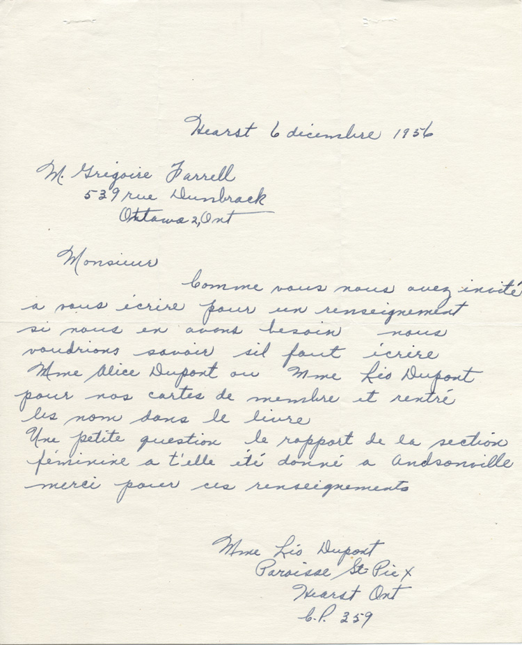 Reproduction de la premi&egrave;re page d'une lettre de remerciement du pr&ecirc;tre Raoul Guibord, au sujet de la f&ecirc;te de Saint-Jean-Baptiste, 7 juillet 1928.