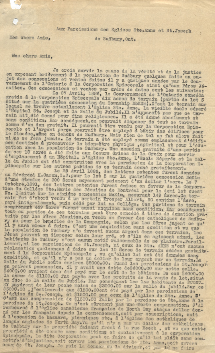 Explications donn&eacute;es aux paroissiens