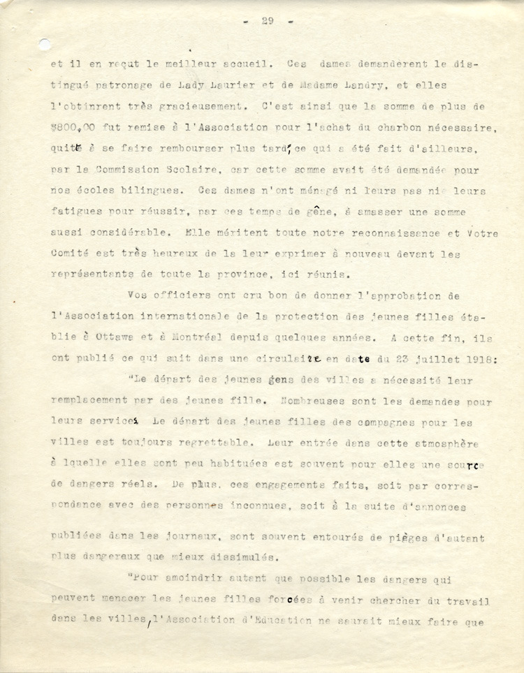Rapport du Comit&eacute; ex&eacute;cutif au congr&egrave;s g&eacute;n&eacute;ral de l'ACFEO