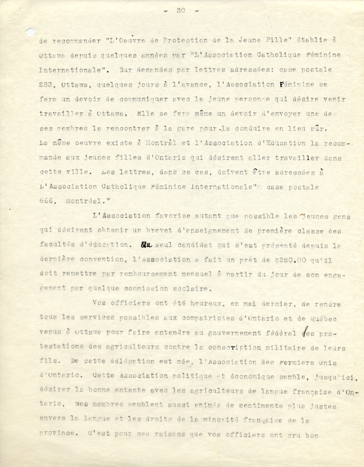 Rapport du Comit&eacute; ex&eacute;cutif au congr&egrave;s g&eacute;n&eacute;ral de l'ACFEO
