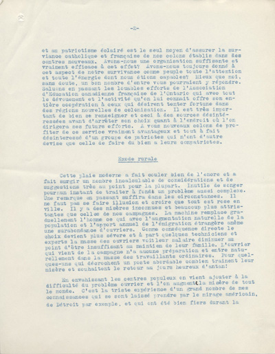 Extrait de l'allocution de F. Larose (1928)