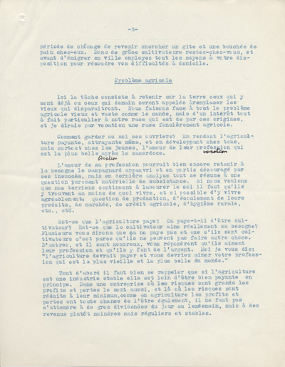 Extrait de l'allocution de F. Larose (1928)