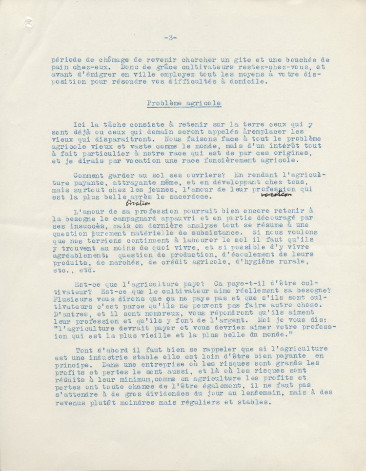 Extrait de l'allocution de F. Larose (1928)