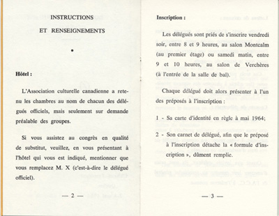 Carnet de d&eacute;l&eacute;gu&eacute; du 12e congr&egrave;s g&eacute;n&eacute;ral de l'Ordre de Jacques Cartier (OJC)