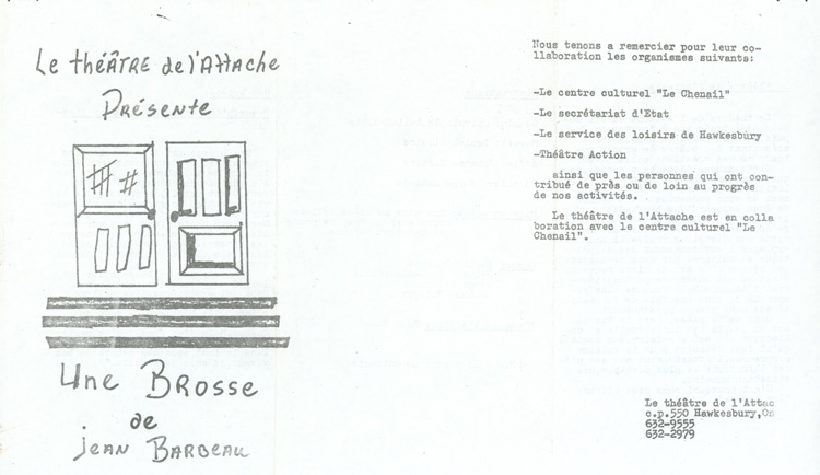 Programme de la pi&egrave;ce Une brosse (1978)