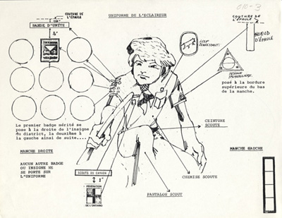 Dessin de l'uniforme de l'&eacute;claireur