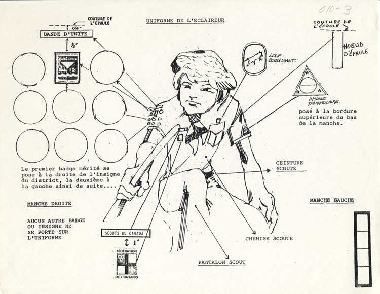 Dessin de l'uniforme de l'&eacute;claireur