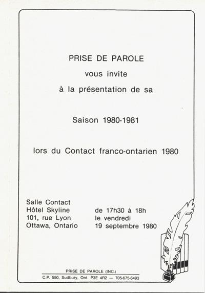 Carton d'invitation &agrave; la pr&eacute;sentation de la saison 1980