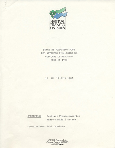 Stage de formation pour les artistes finalistes