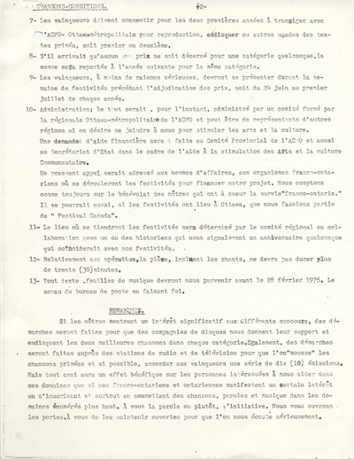 R&egrave;glements du concours de musique de la Semaine fran&ccedil;aise (1975)
