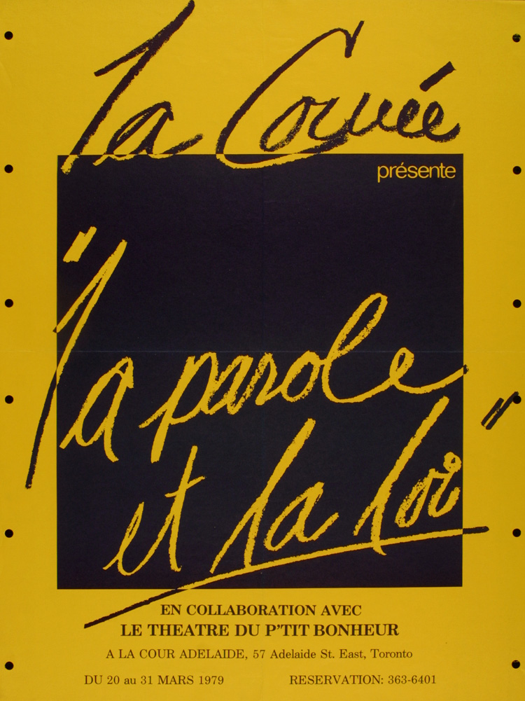 Affiche de la pi&egrave;ce La Parole et la Loi (1979)