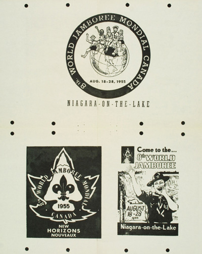 Affiche du 8e Jamboree mondial (rencontre mondiale des scouts) &agrave; Niagara-on-the-Lake (1955)