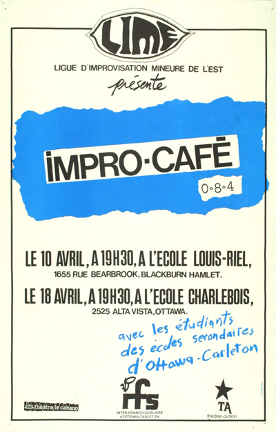 l'Impro-caf&eacute;, organis&eacute; par la Ligue d'impro mineure de l'Est (1987)