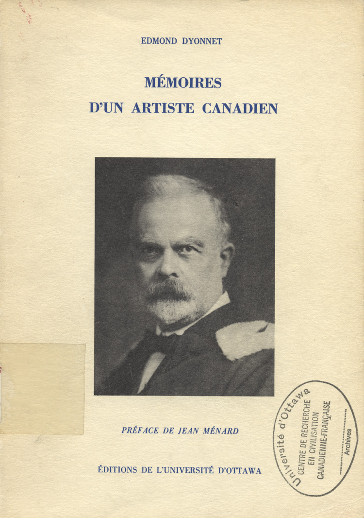 M&eacute;moires d'un artiste canadien