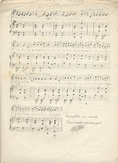 &laquo;&nbsp;La course &agrave; la mort&nbsp;&raquo;, paroles de Maurice Morisset et musique de Oscar O'Brien