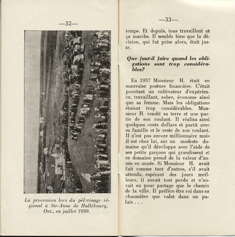Reproduction de la trenti&egrave;me et de la trente et uni&egrave;me page de D&eacute;couvrons le Nord-Ontario par le r&eacute;v&eacute;rend J. Payette pr&ecirc;tre, d&eacute;crivant les r&eacute;gions de Cochrane et de Hearst, d&eacute;cembre 1939.