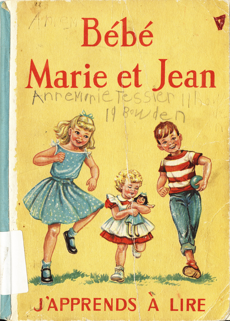 Reproduction de la page couverture de B&eacute;b&eacute;, Marie et Jean, de J.-E. Poirier et Frances Shelley Wees, 1957.